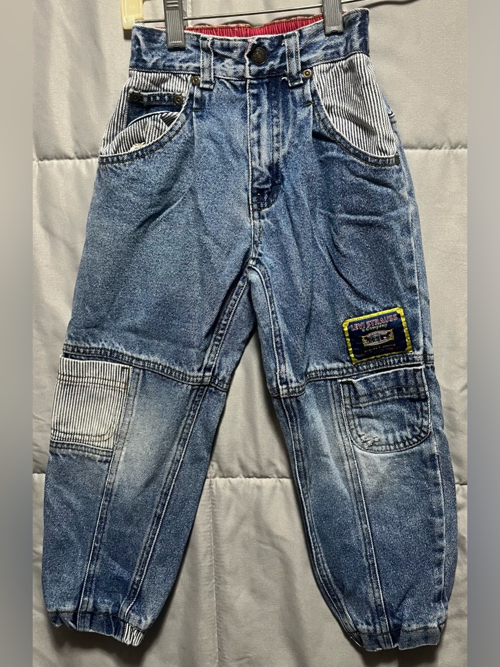 Vintage Little Levi’s Farm Tractor Patch Carpenter Jeans Size 6 Y2K 90s Kids